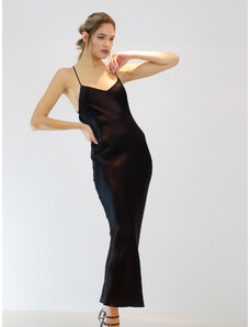 Sotris collection | Μαύρο maxi φόρεμα με χιαστί πλάτη Μαύρο
