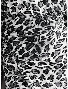Sotris collection | Μαύρο και λευκό ντραπέ φόρεμα Animal Print