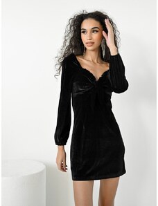 Glamorous Φόρεμα Mini Velvet Μαύρο - Nevaeh