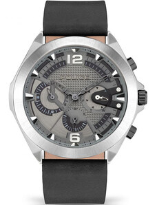 POLICE Zenith - PEWJF2108701, Silver case with Black Leather Strap