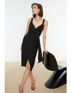 Trendyol μαύρο φόρεμα με γιακά με διπλό στήθος