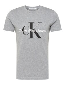 Calvin Klein Jeans Μπλουζάκι γκρι μελανζέ / μαύρο / λευκό