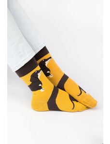 Unisex fashion κάλτσες Trendy DOGGY Βαμβακερές Μουσταρδί