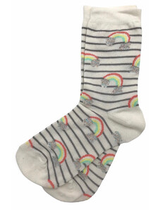EKMEN Κάλτσες Rainbow - White