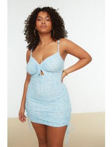 Trendyol Curve Plus Size Φόρεμα - Μπλε - Βασικό