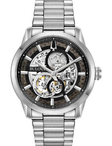 BULOVA Sutton Collection Automatic Skeleton - 96A208 Silver case with Stainless Steel Bracelet