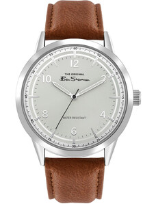 BEN SHERMAN The Original - BS023T Silver case with Brown Leather Strap