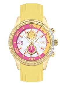 DECERTO Ice Lolly Ladies Gold Alloy Yellow Rubber Strap 1010-2