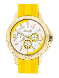 DECERTO Candy Ladies Gold Alloy Yellow Rubber Strap 9393-4
