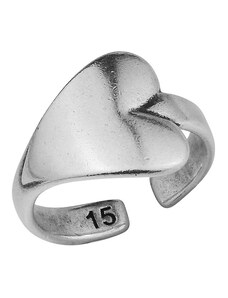 AMOR AMOR Δαχτυλίδι Από Ορείχαλκο Επαργυρωμένο Με Καρδιά PF34342