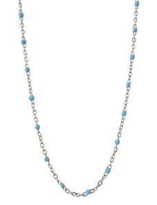 jewels4u Κολιέ ροζάριο ατσάλι με γαλάζιο σμάλτο - JWLS7968