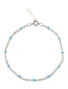 jewels4u Βραχιόλι ατσάλι ροζάριο με γαλάζιο σμάλτο - JWLS7971