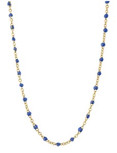 jewels4u Κολιέ ροζάριο ατσάλι με μπλε σμάλτο - JWLS7973