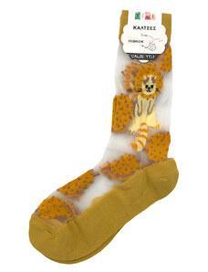 CALZE YTLI Διάφανες Κάλτσες Cat - Yellow
