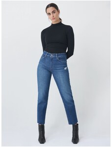 Salsa Jeans Σκούρο μπλε γυναικείο κοντό τζιν ίσια εφαρμογή - Γυναικεία