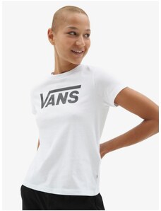 Λευκό Γυναικείο T-Shirt με Print Vans Flying V Crew - Γυναικεία
