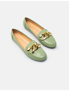 INSHOES Flat loafers με χρυσούς διακοσμητικούς κρίκους Πράσινο