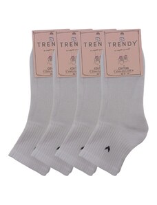Ημίκοντες Γυναικείες Κάλτσες Πετσετέ Σετ 4 Ζευγάρια Trendy Λευκό