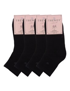 Ημίκοντες Γυναικείες Κάλτσες Πετσετέ Σετ 4 Ζευγάρια Trendy Μαύρο