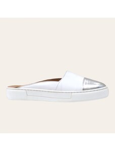 C&C Fashionstreet Δερμάτινο γυνακείο loafer " Slip “ λευκό