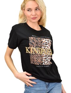 Potre Γυναικείο T-shirt με τύπωμα και στρας KINDNESS