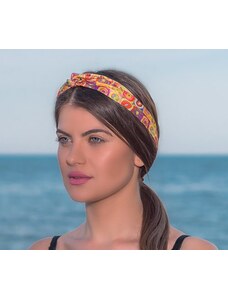 Ancient Greek Scarves Silk headscarf with orange circles