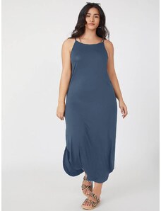 OEM Plus size, Μπλε αμάνικο μακρύ φόρεμα blue