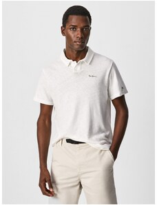 Λευκό Ανδρικό Polo T-Shirt Pepe Jeans Faren - Ανδρικά