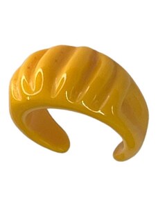AMOR AMOR Δαχτυλίδι Ρητίνης Wide Lines Resin Ring Κίτρινο NI37006