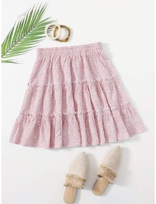 OEM Plus size, Χαριτωμένη ροζ μίνι φούστα pink