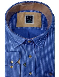 CANADIAN COUNTRY Ανδρικό μπλέ μακρυμάνικο πουκάμισο, Χρώμα Μπλε Σκούρο, Μέγεθος 5XL