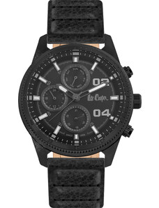 LEE COOPER Multifunction Men's - LC06592.651, Black case with Black Leather Strap