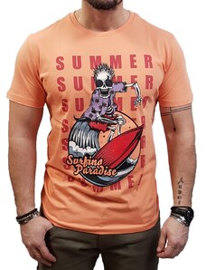 Jack&Jones - 12200378 - Jj Eustace Tee SS Crew Neck - Shell Coral - Standard Fit - T-shirt