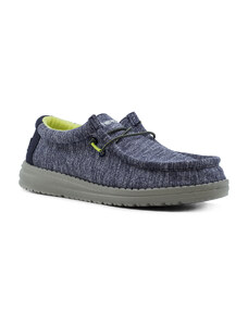 Hey Dude Wally Youth Stretch Navy Παιδικά Ανατομικά Loafers Μπλε (130132556)