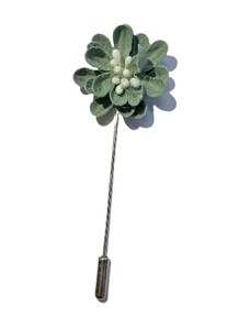 Gabbiano Καρφίτσα λουλούδι για το πέτο στο χρώμα της μέντας