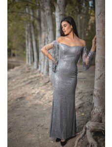 FreeStyle Maxi sequined dress Mermaid Silver
