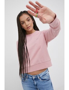 Βαμβακερή μπλούζα adidas Originals Trefoil Moments γυναικεία, χρώμα: ροζ