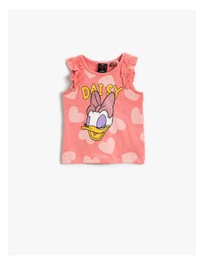 Koton Daisy Duck Άδεια Τυπωμένο Αμάνικο T-Shirt Βαμβάκι