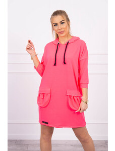 Kesi Ροζ νέον φόρεμα με κουκούλα