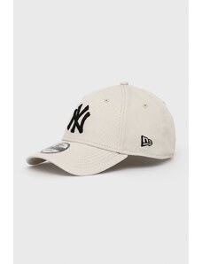 Βαμβακερό καπέλο New Era χρώμα: μπεζ