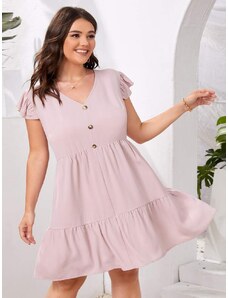 OEM Plus size, Ροζ φόρεμα