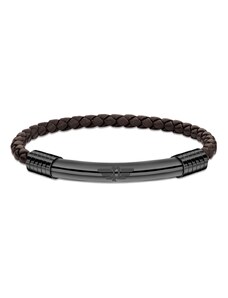POLICE Bracelet Gear Brown Leather - Anthracite Stainless Steel PEAGB2211506