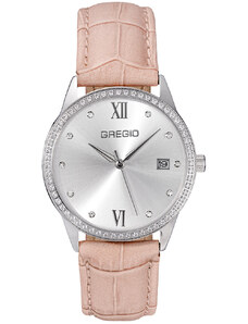 GREGIO Elise - GR320010 Silver case with Pink Leather Strap