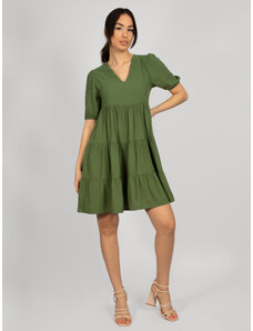 FREE WEAR Φόρεμα Γυναικείο Λινό - Πράσινο - 004004