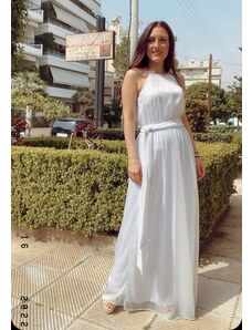 Amorada Φόρεμα glitter "Nefeli" άσπρό
