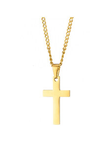 BODE Ανδρικός σταυρός με αλυσίδα ατσάλι 316L χρυσό Art01266