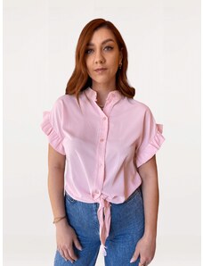 FN Fashion Πουκάμισο Με Βολάν Στο Μανίκι OS Ροζ
