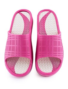 2288-0221 Love4shoes Γυναικεία Σαγιονάρες Slides ΦΟΥΞΙΑ