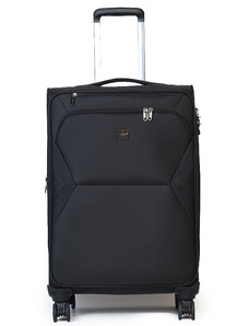 AIRTEX Μεσαία βαλίτσα μαύρη από ύφασμα με 4 ρόδες και αδιάρρηκτο φερμουάρ 57GEGXK - 27367-01