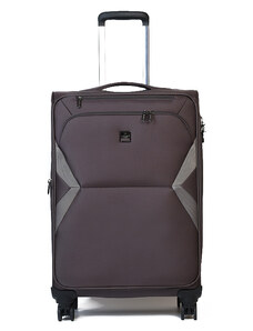 AIRTEX Μεσαία βαλίτσα καφέ από ύφασμα με 4 ρόδες και αδιάρρηκτο φερμουάρ Y38THRR - 27367-04